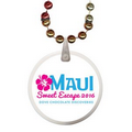 Rainbow Mardi Gras Beads with Decal on Disk